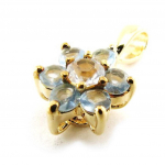 Les Tr&eacute;sors De Lily [G1670] - Pendentif Plaqu&eacute; Or 'Fleur de Cristal' aquamarine t&uuml;rkiissinine