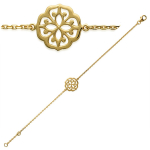 Les Tr&eacute;sors De Lily [J0841] - Bracelet Plaqu&eacute; Or 'Chor&eacute;graphie' dor&eacute; - 14 mm kuld