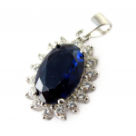 Les Tr&eacute;sors De Lily [N7272] - Pendentif argent 'Victorina' saphir blanc sinine