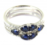 Bague Argent 'Scarlett' saphir blanc argent&eacute; (rhodi&eacute;) 52 h&otilde;be