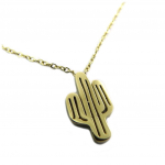 7bis [P8339] - K&auml;sitsi valmistatud kullast  Cactus  terasest kaelakee - 15x8 mm kuld