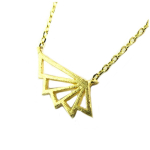 7bis [Q1506] - Collier artisanal 'Origami' (&eacute;ventail) dor&eacute; - 15x5 mm kuld