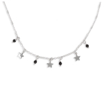 Les Tr&eacute;sors De Lily [Q4607] - h&otilde;bedane kaelakee  Une Etoile est N&eacute;e  h&otilde;be-must (roodiumiga kaetud) - 6 mm must