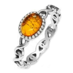 H&otilde;bes&otilde;rmus 'Inspiration' merevaigukollane (roodiumiga kaetud) - 18x5 mm 54 oranž