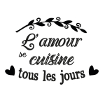 Les Tr&eacute;sors De Lily [P9095] - Planche de stickers 'Messages' (L'amour se cuisine tous les jours) - 20x70 cm must