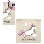 Les Tr&eacute;sors De Lily [Q2404] - puuvillane padjakate 'Licorne My Unicorn' beež roosa (miski pole v&otilde;imatu) - 40x40 cm Heleroosa