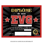 Les Tr&eacute;sors De Lily [Q9594] &ndash; raam &bdquo;Dipl&ocirc;me de mon EVG&rdquo; must punane &ndash; 25x20x1. 5 cm must
