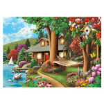 DIY teemantmaal t&auml;isring Rhinestone Jungle River 5D tikandid ristpistes 20X30CM