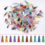 120 tk v&otilde;tmehoidja tutid Nahast tuti ripatsid s&otilde;rmused hulgi akr&uuml;&uuml;list toorikud isetegemise v&otilde;tmete k&auml;sit&ouml;&ouml;tarvikute jaoks, 30 v&auml;rvi 1.5 Inch