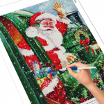 Teemantmaaling J&otilde;uluvana 5D DIY t&auml;ispuur Teemanttikandid Multikas Ristpistes J&otilde;ulude kodukaunistuse kingitus Full Round 20X30CM