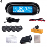 2/4/6/8 Parkimisandurid Auto Automaatne tagurdusradar LCD-ekraan Tagumine k&uuml;lgmonitor Auto elektroonika 4-Probe must