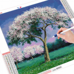 5D DIY teemantmaal T&auml;is &uuml;mmargune ruudukujuline puuripuu kunst Rhinestone teemanttikandid maastiku mosaiik k&auml;sitsi valmistatud kingitus Full Round （30x30CM）