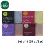 Baivan Natural Herbal Scrub seebipulk &ndash; kurkum ja safloor, tamarind ja mesi, kurk ja seesam, mangoesteeni jahvatatud E-vitamiin (4 tk) &ndash; Tai 30 g x 4 pcs