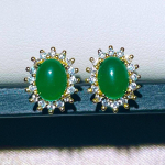 BELLA BOX Klassikaline ovaalse kujuga k&otilde;rvar&otilde;ngas 5A tsirkoonist v&auml;&auml;riskivide pulmakihlus, naiselik ehe kingitus roheline