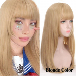 LUPU naiste parukas Lolita s&uuml;nteetiline pikk sirge must pruun v&otilde;ltskarva naturaalsed Cosplay parukad tukkidega k&otilde;rge temperatuuriga 60CM