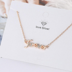 BELLA BOX Creative Diamond Letter Kaelakee Mood Temperament Uus Clavicle kett valge