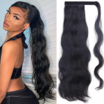 XINRAN Long Body Wave hobusesaba m&auml;his s&uuml;nteetilise hobusesaba klambriga juuksepaasiga must blond Burgundia laineline hobusesaba naistele