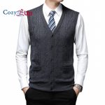 Cozy Up meeste teemant-ruuduline varrukateta kootud kampsun M burgundiapunane