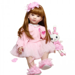 BZDOLL 60 cm pehmest silikoonist Reborn Baby Doll m&auml;nguasi t&uuml;drukutele pikkade juustega printsess v&auml;ikelapse beebidele elutruu elus Bebe Bonecas lapse s&uuml;nnip&auml;evakingitus 60cm Doll, Brown eyes