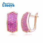 LSOOYH sulgedest k&otilde;rvar&otilde;ngad roosa kullav&auml;rvi moek&otilde;rvar&otilde;ngas naistele &otilde;&otilde;nsad punased kuubikud tsirkooniumoksiidist k&otilde;rvar&otilde;ngad ehted A