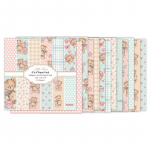 Bear Baby Scrapbookingi paberipakk, mis koosneb 24 lehest k&auml;sitsi valmistatud k&auml;sit&ouml;&ouml;paberist k&auml;sit&ouml;&ouml;taustapadi