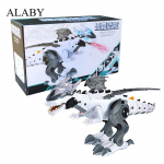 Intelligentne dinosaurusmudel Alaby elektriline mehaaniline pihusti dinosauruse elektriline m&auml;nguasi Lastele hobim&auml;nguasjad Multifilm elektrooniline k&otilde;ndimine valge