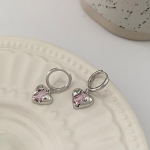 ANENJERY ruudukujuline roosa tsirkoon armastuss&uuml;dame ripatsiga k&otilde;rvar&otilde;ngad naistele unikaalse disainiga peoehted pendientes brincos h&otilde;be