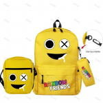 3 tk/komplekt Originaalsed Rainbow Friendsi seljakotid Boy Grilsi jaoks &Uuml;li&otilde;pilaste koolikott Suure mahutavusega m&auml;ngu seljakott &Otilde;lakotti pliiatsi&uuml;mbris
