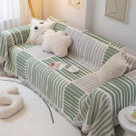 Diivan kootud tekk Nordic Simple &uuml;hev&auml;rviline puuvillane niit Diivani kaitsekate Voodikate vaba aja gobel&auml;&auml;n piknikutekk 180x130cm 1pcs