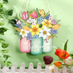 Tere kevadlillede uksesilt kevadise esiukse seina kaunistamiseks