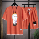 Suvised meeste topid p&uuml;ksid, 2-osaline komplekt, Slam Dunk Print Jaapani anime vabaaja T-s&auml;rk ja l&uuml;hikesed p&uuml;ksid, l&uuml;hikeste varrukatega korvpallispordir&otilde;ivad M