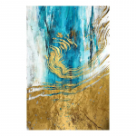 Kuldsed ja sinised abstraktsed plakatid ja tr&uuml;kised &Otilde;limaal l&otilde;uendil Cuadrose pildid seinal Kunst Elutoa sisekujundus 20x30cm