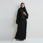 Moslem Abaya palvekleit &uuml;hes t&uuml;kis kapuutsiga smokkimisvarrukatega islamir&otilde;ivad naiste Jilbab Dubai Saudi must r&uuml;&uuml; T&uuml;rgi tagasihoidlikkus S must