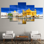 5 t&uuml;kki Maastik Kuldne tempel Amritsari l&otilde;uend Maaling Ehitusplakatid ja tr&uuml;kised Seinapildid Cuadrose kodukaunistus Ilma raamita 20x35cm*2 20x45cm*2 20x55cm*1