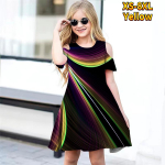 T&uuml;drukutele lillelised mitmev&auml;rviliste joontega prinditud kleidid Lastele T&uuml;drukutele &otilde;lavaba kleit Printsesskleit l&uuml;hikeste varrukatega kleit &uuml;le 4-aastastele t&uuml;drukutele 80 sinine