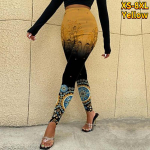 Naiste kollased lilled Prindid Stretch jooga s&auml;&auml;rised Fitness Jooksmine J&otilde;usaal Sport Aktiivsed p&uuml;ksid XS