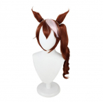 45 cm Anime Pretty Derby Tokai Teio Cosplay pikk hobusesaba pruun kuumakindlad s&uuml;nteetilised juuksed Halloweeni karnevalipeo rollim&auml;ng 45cm pruun