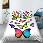 3D valge taustaga voodipesukomplekt Money Butterfly seeria tekikattega padjap&uuml;&uuml;r, 2 v&otilde;i 3 mikrokiudkangast AU eriti suur kodukaunistus Baby 100x135cm