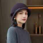 Prantsusmaa Villased Cloche M&uuml;tsid Naiste pidu Ema kingitus Daamile S&uuml;gistalvine pidulik pidulik Fedora m&uuml;ts Tippkvaliteet 100% villane vildist m&uuml;ts 56-58 Adjustable