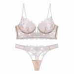 Prantsuse pitsist lilled tikandid rinnahoidjakomplekt Sexy Deep V Push Up rinnahoidjad Naiste &uuml;li&otilde;huke aluspesu stringidega komplekt hingav pesu L