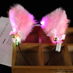 LED-peapael Bell 3-k&auml;igulise v&auml;lguga Bowknot Design valgustusega pl&uuml;&uuml;sist helendav kassik&otilde;rva juukser&otilde;ngas peo jaoks F
