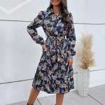 YYFS naiste vintage Bohemia suvised kevadised lillemustriga pikkade varrukatega POLO kaelaga vabaajakleidid S