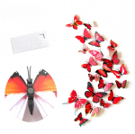 12 tk Simuleeritud liblikas Creative Home Taustaga liblikas Kolmem&otilde;&otilde;tmelised kleebised lastetoa seinakaunistuseks 3D liblikaga seinakleebised