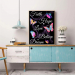 5D DIY teemantmaal Ilus liblikas ristpistes komplekt Mosaiik Teemanttikandid Roos T&auml;is&uuml;mmargune/ruudukujuline puur Kodukaunistus Round 30x40cm