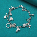 925 h&otilde;bedane lennukikella auto kala kitarri kinga lukus&otilde;rmus pulgakomm kett k&auml;ev&otilde;ru naistele moeehted 20cm