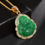Mood ja peen Maitreya Buddha ripats kaelakee s&auml;delev tsirkoon Lucky talisman meeste naiste ripats kaelakee aksessuaarid kuld