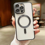 Magnet&uuml;mbris Magsafe'i juhtmevaba laadija korpuse jaoks, mattkattega silikoonist pehme &uuml;mbris iPhone'i jaoks 15 14 Plus 13 12 11 Pro Max selge &uuml;li&otilde;huke tagakaas for iPhone 11 must
