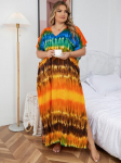 EDOLYNSA Orange Bohemian Beach kleit kaftan Kaftani l&otilde;dvestunud majar&uuml;&uuml; L&uuml;hikeste varrukatega Cover Up hingav suveriietus Homewear komplekt Q1450 One Size mitmev&auml;rviline