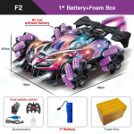 Uus RC Drift Car koos muusika LED-tuledega 2,4G kinda žest raadio kaugjuhtimispult Spray trikiautod 4WD elektrilised laste m&auml;nguasjad kingitus 1 battery lilla