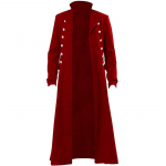 Keskaegne Steampunk Retro-gooti mantel Tuulejope Viktoriaanlik vorm, pikk osa meeste mantel Cosplay kost&uuml;&uuml;mid XXXL punane